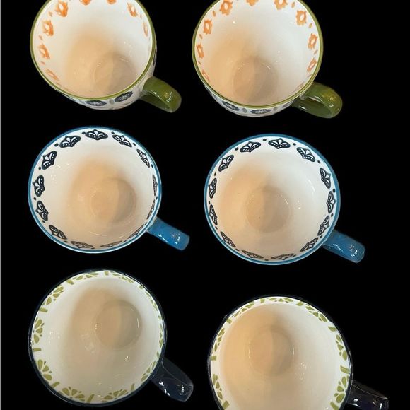 Set of 6 Hand Painted Mugs with Beautiful European Designs - Picture 2 of 5